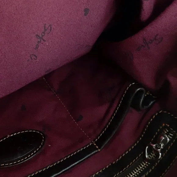 Sofia C Extra Large Beautiful Brown Smooth Italian Leather Shopper Shoulder Bag - Picture 6 of 6